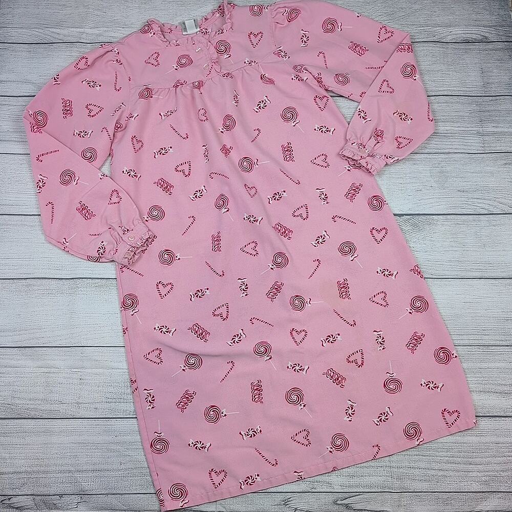 10/12 Lands End Candy Cane/Peppermint Nightgown